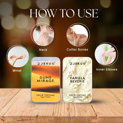 Buy 1 Get 1 Solid Perfumes Combo | Dune Mirage and Vanilla Reverie - JEKUU