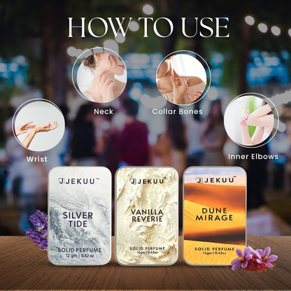 Effortless application on pulse points for a long-lasting, luxury solid perfume experience everywhere you go.