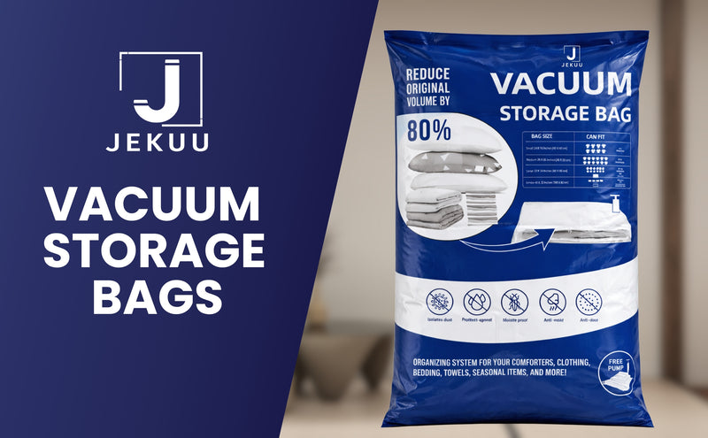 Vacuum Storage Bags Pack of 9 (3 Jumbo/3 Large/3 Medium) with Free Hand Pump