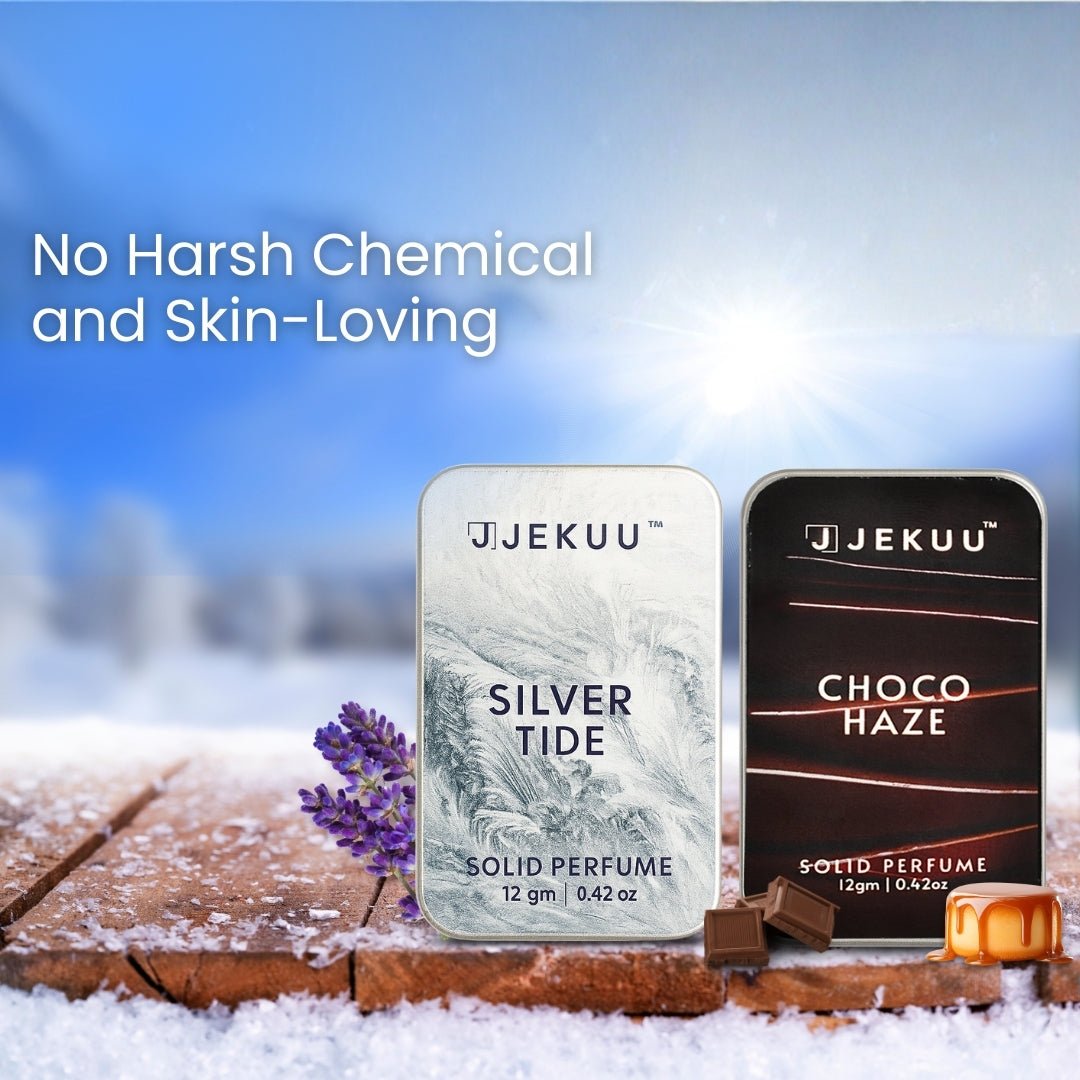 Skin-loving Jekuu solid perfumes contain no harsh chemicals for a premium, natural fragrance experience.