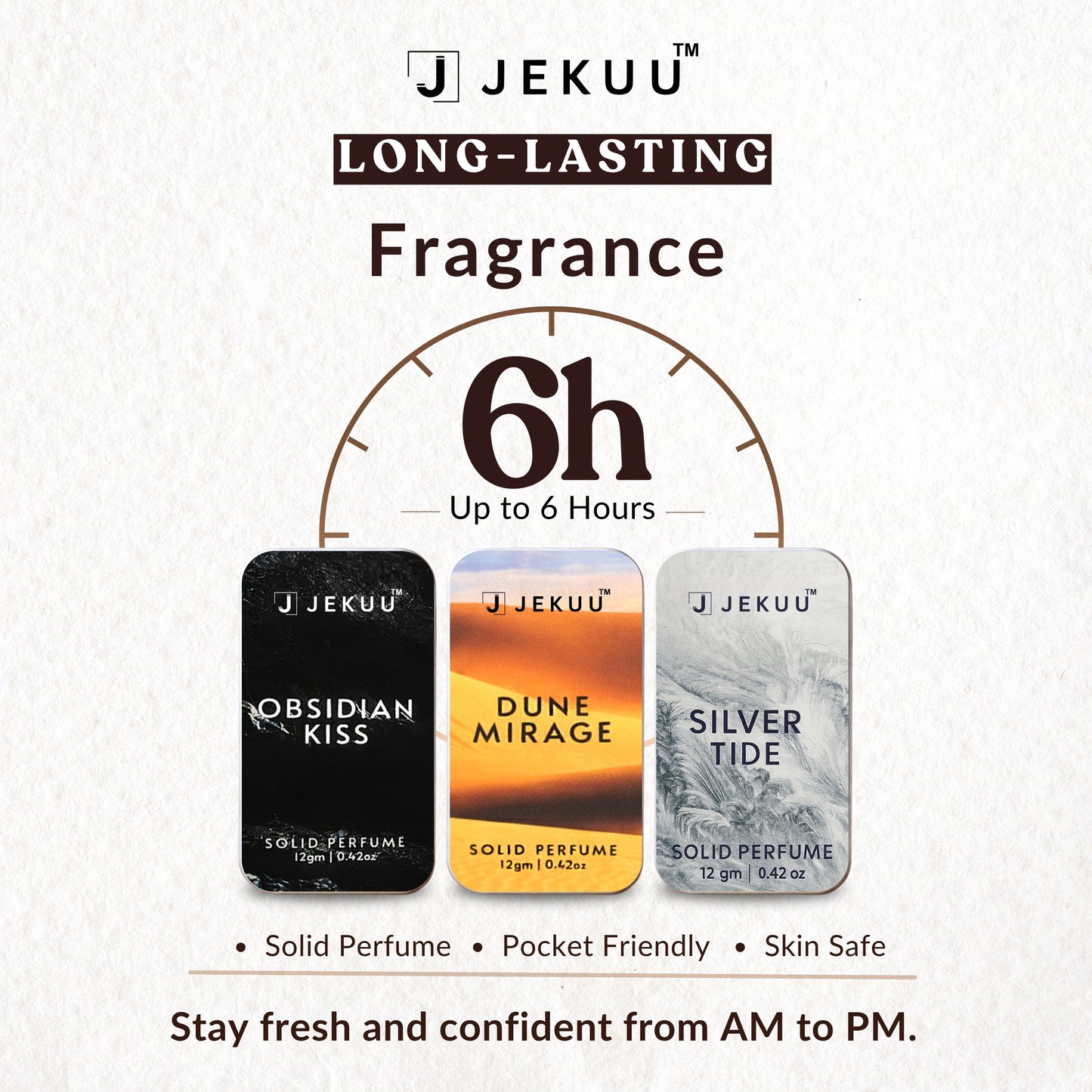 Solid Perfumes for Men & Women (Pack of 3) 36g