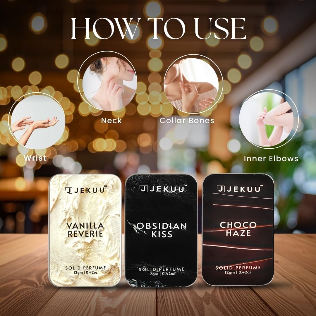 Buy 3 Save £8.00 on Solid Perfumes for Women – Pack of 3 (12g Each) - JEKUU