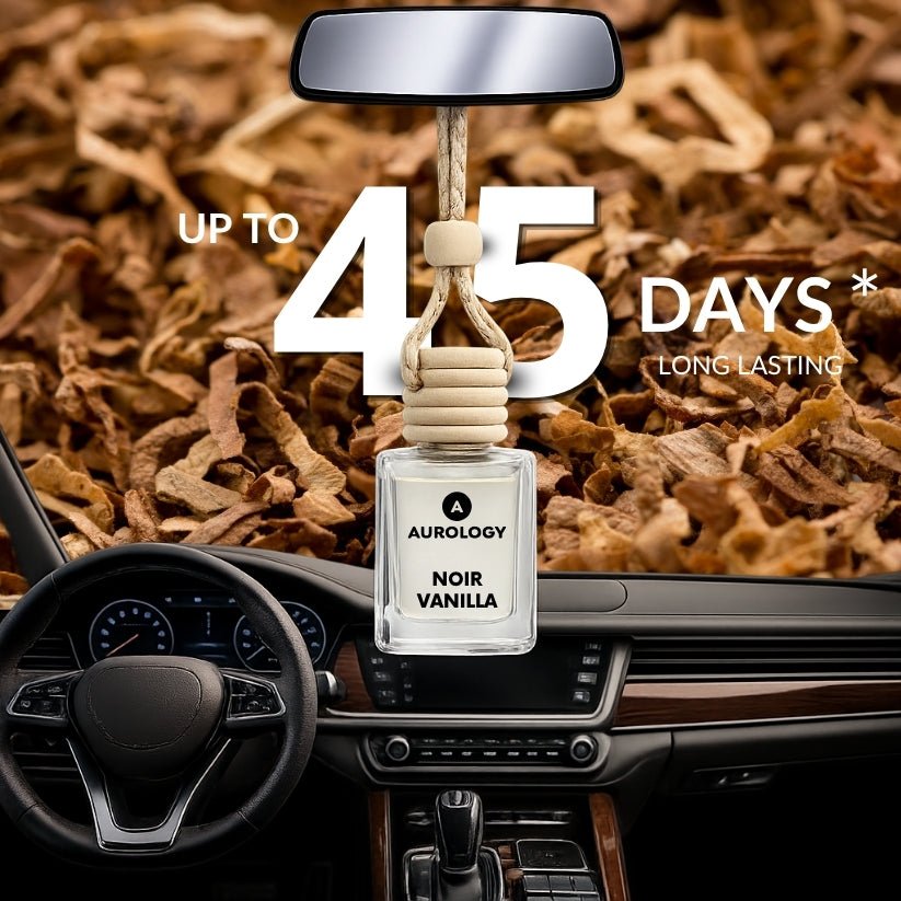 Aurology Noir Vanilla, Imperial Oud & White Musk Car Freshener Diffuser Car Hanging Perfume 12ml (Pack of 3) | Long Lasting Luxury Car Air Freshener Diffuser | Premium Glass Bottle with Wooden Cap | Warm Vanilla, Woody & Musk Auto Car Accessories - JEKUU