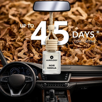 Aurology Noir Vanilla, Imperial Oud & White Musk Car Freshener Diffuser Car Hanging Perfume 12ml (Pack of 3) | Long Lasting Luxury Car Air Freshener Diffuser | Premium Glass Bottle with Wooden Cap | Warm Vanilla, Woody & Musk Auto Car Accessories - JEKUU