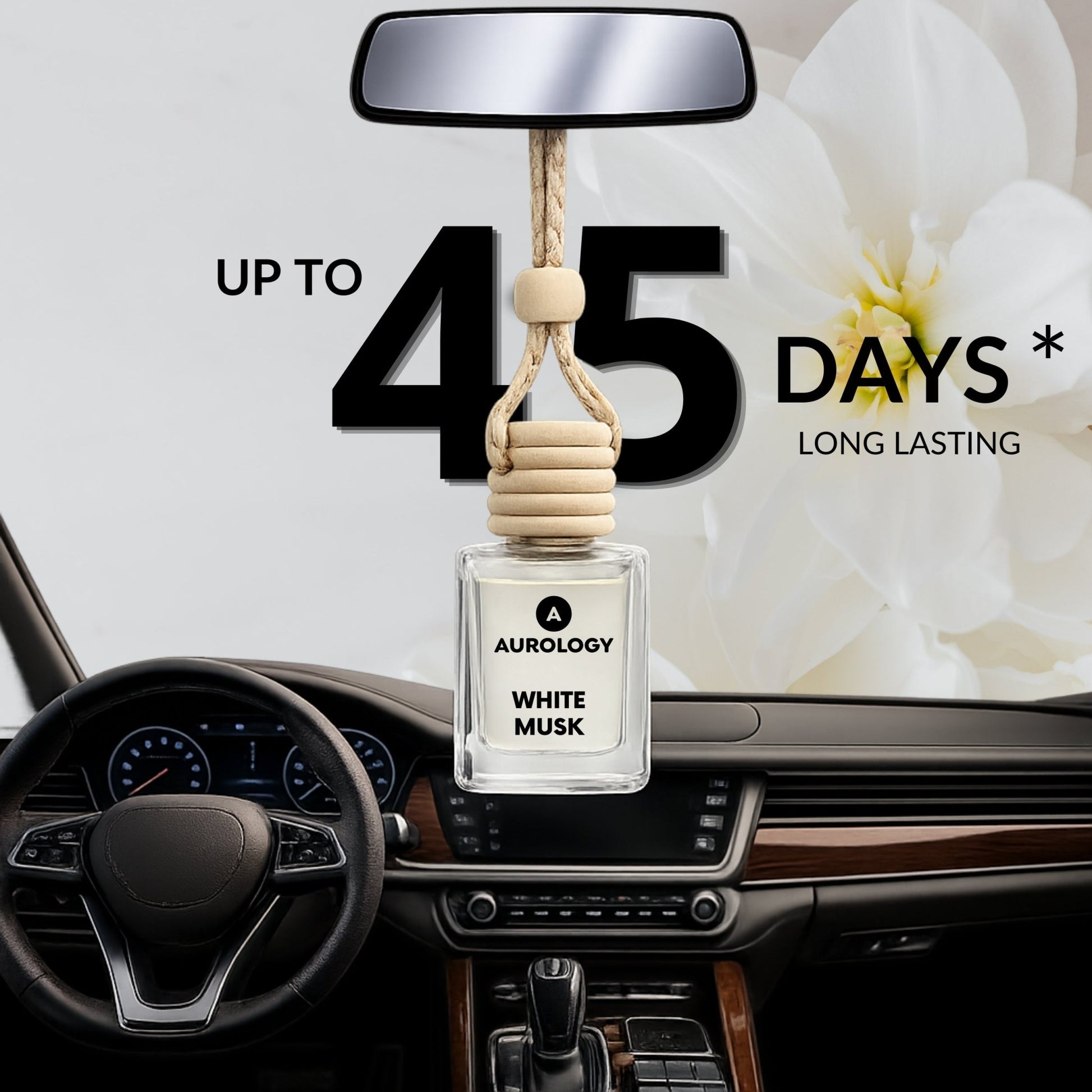 White Musk Car Hanging Perfume 12ml - JEKUU