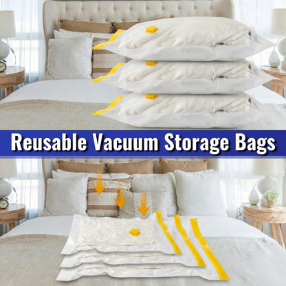 Vacuum Storage Bags Pack of 9 (3 Jumbo/3 Large/3 Medium) with Free Hand Pump