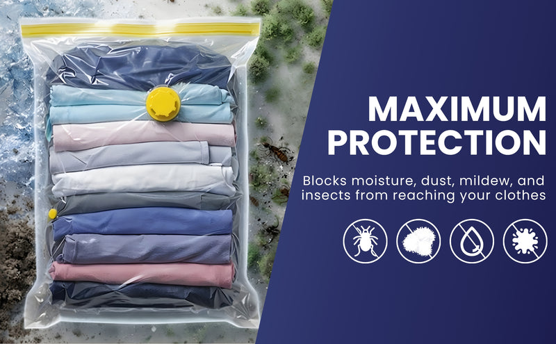 Vacuum Storage Bags Pack of 9 (3 Jumbo/3 Large/3 Medium) with Free Hand Pump