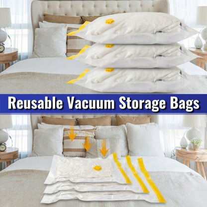 Vacuum Storage Bags 6 Pack Jumbo with Free Hand Pump - JEKUU