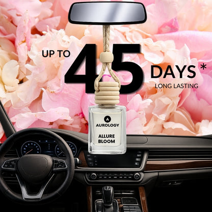 Aurology Allure Bloom & Ocean Elite & White Musk Car Freshener Diffuser Car Hanging Perfume (Pack of 3)12ml