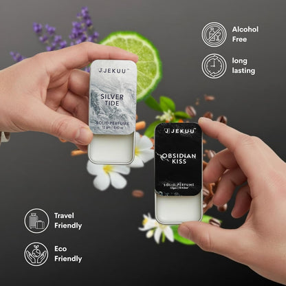 Alcohol-free, eco-friendly, and long-lasting Jekuu solid perfumes are travel-friendly and premium.