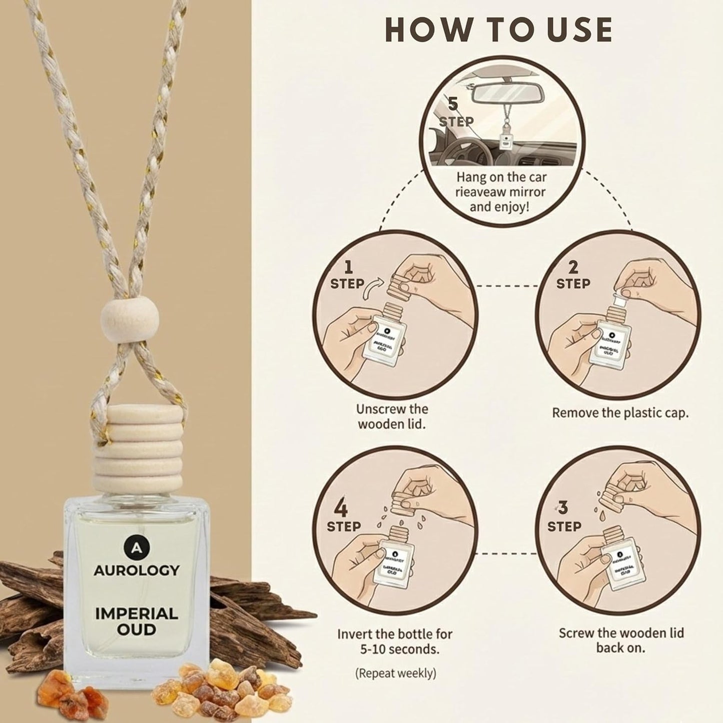 Imperial Oud Car Hanging Perfume 12ml - JEKUU