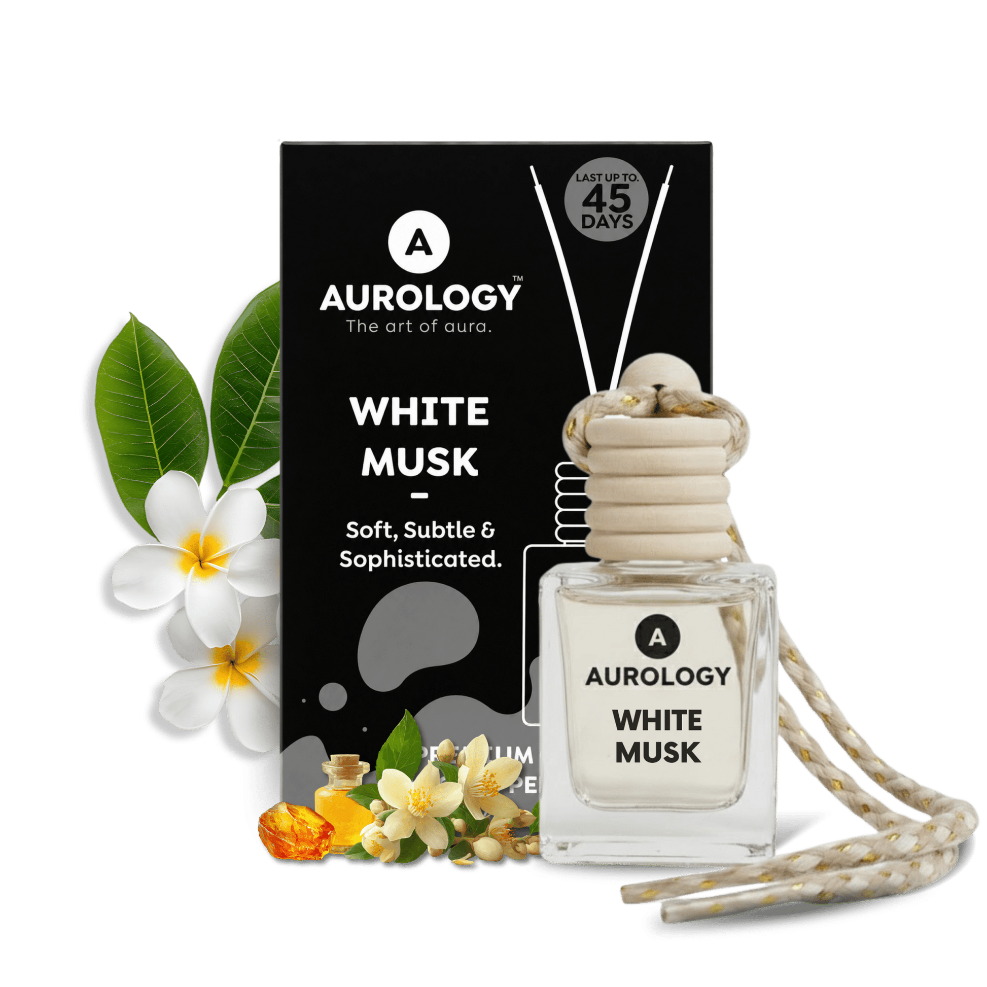 White Musk Car Hanging Perfume 12ml - JEKUU